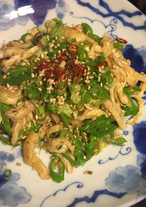 簡単おつまみ！ししとうとあぶら揚げ炒め物-レシピのメイン写真
