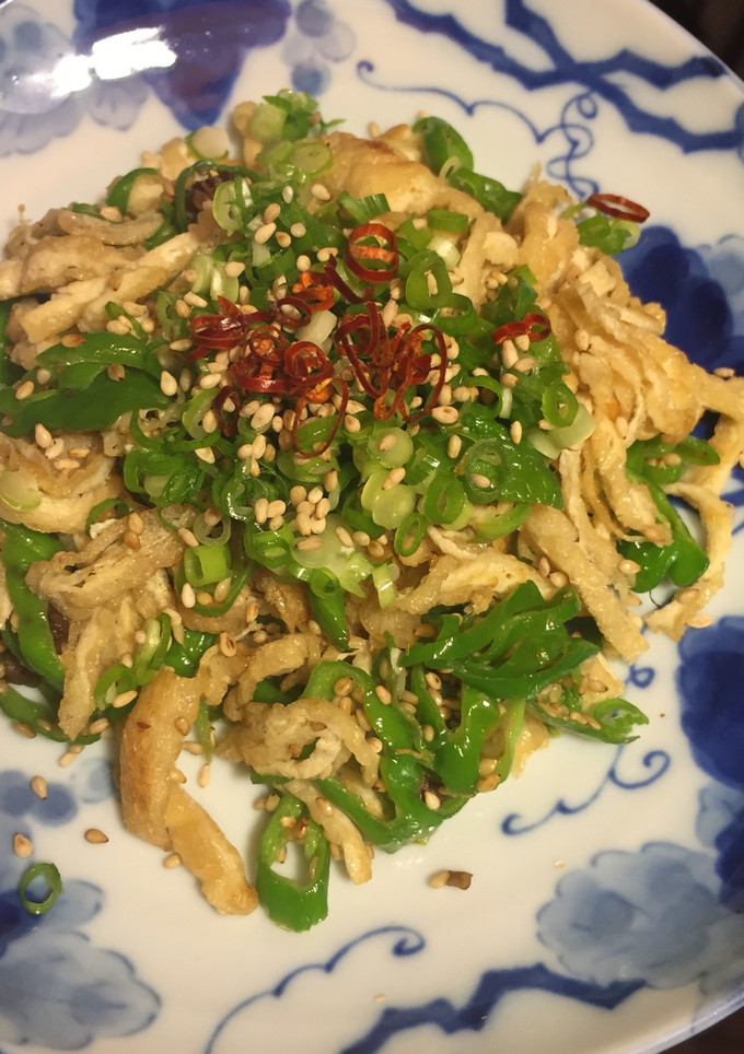 簡単おつまみ！ししとうとあぶら揚げ炒め物-レシピのメイン写真
