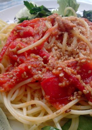 ごま風味♡完熟トマトのパスタソース-レシピのメイン写真