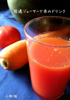低速ジューサーでカラフル夏野菜ドリンク-レシピのメイン写真