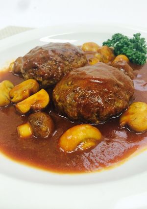 マッシュルームの煮込みハンバーグ♪-レシピのメイン写真