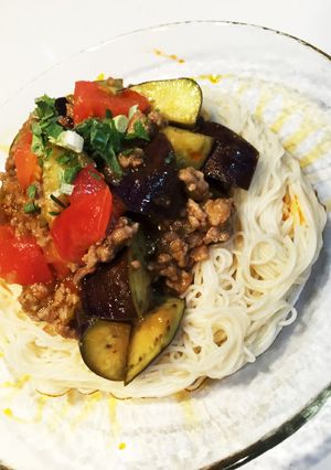 ☆麻婆茄子inトマト！餡掛けそうめん☆-レシピのメイン写真