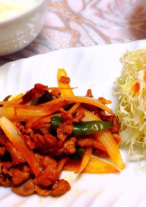簡単♪お弁当にも◎豚肉のナポリタン風炒め-レシピのメイン写真