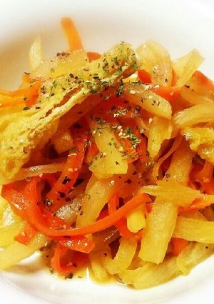 大根とニンジン油揚げのバター醤油炒め！-レシピのメイン写真