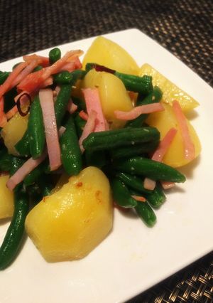 インゲン豆とポテトのペペロンチーノ-レシピのメイン写真