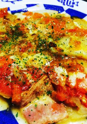 トマトとじゃがいものベーコンチーズ焼き-レシピのメイン写真