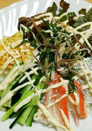 残り物一掃♪冷やし中華ならぬ冷やしご飯-レシピのメイン写真