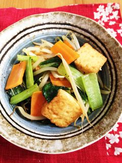 厚揚げと小松菜の炒めもの-レシピのメイン写真