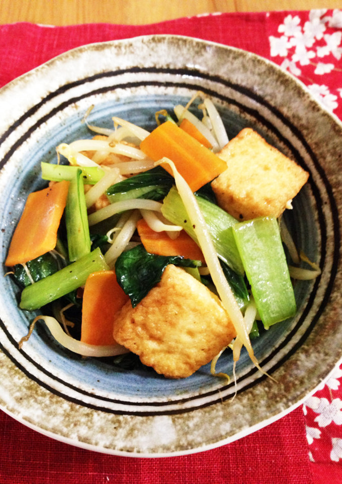 厚揚げと小松菜の炒めもの-レシピのメイン写真