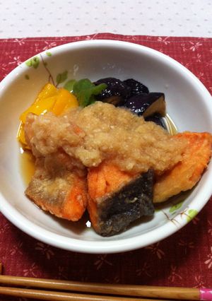 鮭と夏野菜の大根おろしかけ-レシピのメイン写真