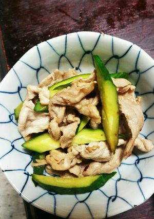 豚細切れとキュウリのポン酢炒め-レシピのメイン写真