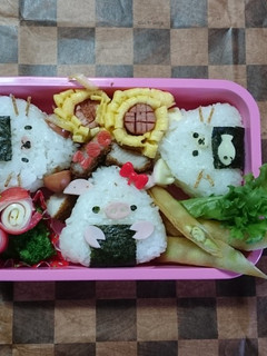 イヌ・ネコ・ブタキャラ弁-レシピのメイン写真