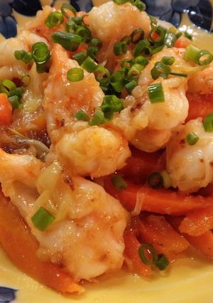 ふわっプリッ揚げ焼き♪海老の葱炒め-レシピのメイン写真