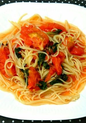 レンジで簡単❗トマトと大葉のパスタ-レシピのメイン写真