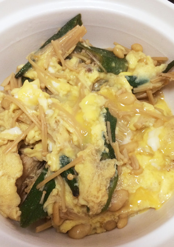 オクラとえのきの卵とじ丼-レシピのメイン写真