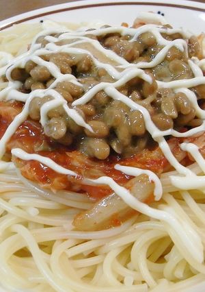 納豆キムチマヨパスタ-レシピのメイン写真