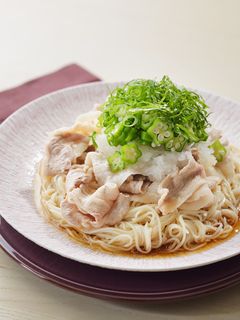 冷たい豚おろしオクラそうめん-レシピのメイン写真