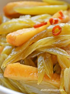 フキと天ぷらの胡麻油炒め煮-レシピのメイン写真