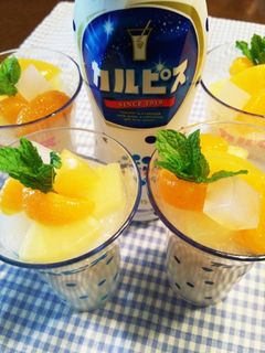 ナタデココ★フルーツ!カルピス寒天♪-レシピのメイン写真