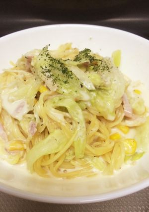 キャベツとベーコンのスープパスタ♪-レシピのメイン写真