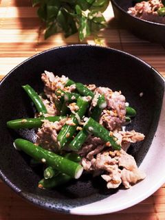 簡単★さやいんげんと豚肉のマヨポン和え★-レシピのメイン写真
