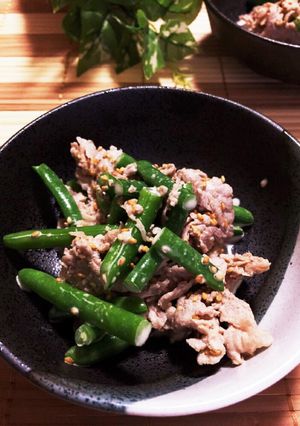 簡単★さやいんげんと豚肉のマヨポン和え★-レシピのメイン写真