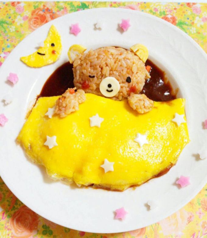 オーダー受付中オムライスセットうさぎくまクラフトパンチダイカット