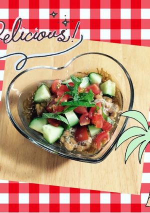 夏野菜＆納豆＆もずくのさっぱり小鉢-レシピのメイン写真