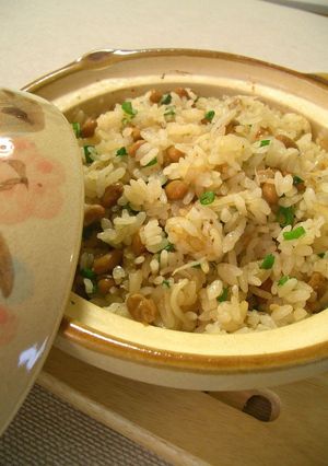 土鍋で☆納豆炊き込みご飯-レシピのメイン写真