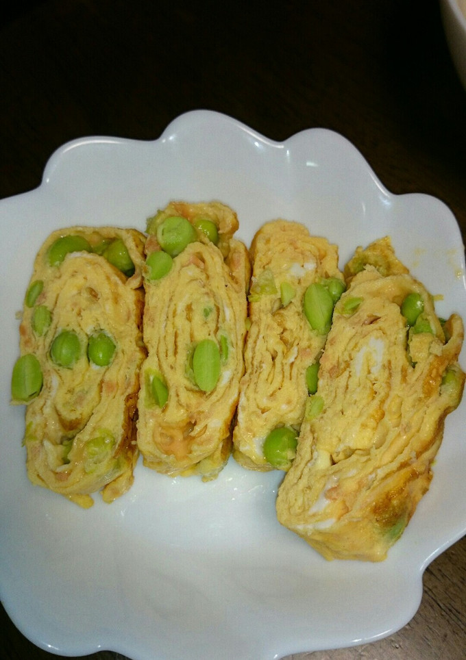 鮭と枝豆の卵焼き-レシピのメイン写真