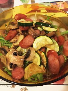 ズッキーニと空芯菜の冷そうめん-レシピのメイン写真