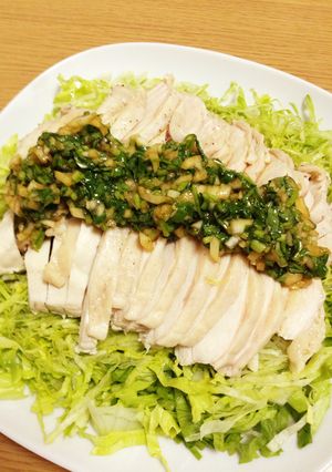 簡単！しっとり！ゆで鶏のポン酢だれ-レシピのメイン写真