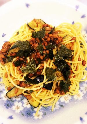 納豆と茄子のパスタ-レシピのメイン写真