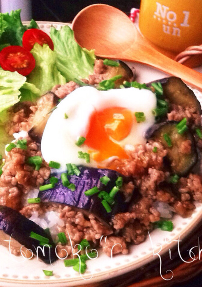 カフェ風♪なすと挽肉の甘辛炒め-レシピのメイン写真