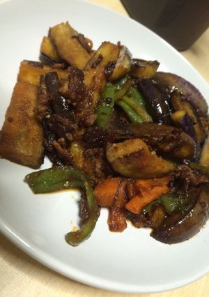 夏野菜とひき肉のピリ辛炒め-レシピのメイン写真