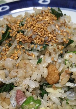 モロヘイヤとオクラのネバネバしらす炒飯-レシピのメイン写真