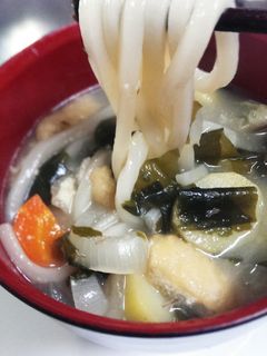 残り物の味噌汁で♪あつあつうどん味噌汁-レシピのメイン写真