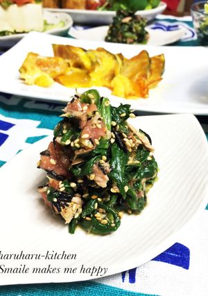 栄養満点♪ほうれん草とツナの梅おかか和え-レシピのメイン写真