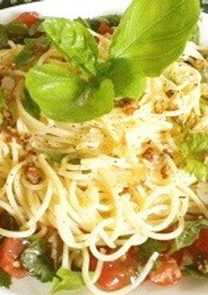 トマトとハーブの冷製パスタ♪お洒落盛り-レシピのメイン写真