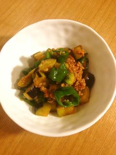甘長唐辛子と茄子の肉味噌炒め-レシピのメイン写真
