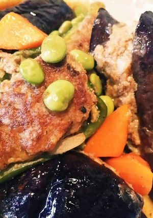 黒酢風！なすとピーマンの肉詰め-レシピのメイン写真