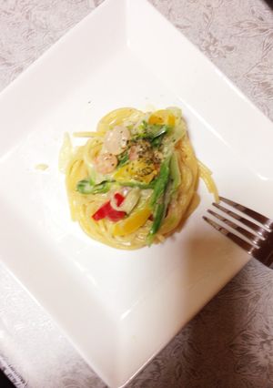 キャベツのクリームパスタ-レシピのメイン写真