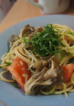 トマトとマイタケの和風冷製パスタ-レシピのメイン写真