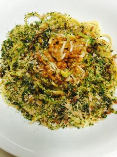 青海苔と胡麻と鰹風味の納豆スパゲッティ-レシピのメイン写真
