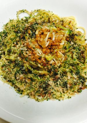 青海苔と胡麻と鰹風味の納豆スパゲッティ-レシピのメイン写真