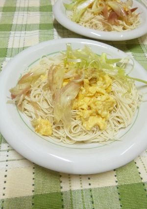 ふんわり炒り卵を乗せたそうめん-レシピのメイン写真