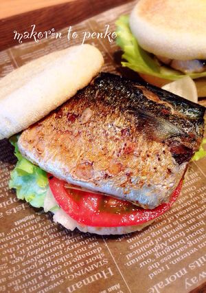 ランチや朝食に＊焼きさばサンドバーガー-レシピのメイン写真