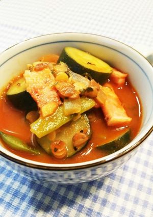 夏★ズッキーニ＆いんげんのトマトスープ♪-レシピのメイン写真