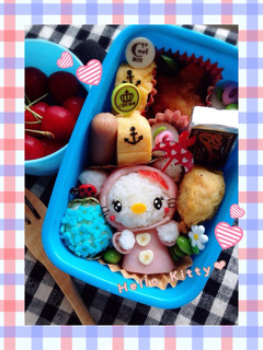 レインコートキティの梅雨キャラ弁-レシピのメイン写真