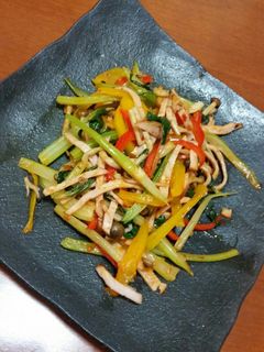 セロリとパプリカの夏野菜豆板醤炒め-レシピのメイン写真